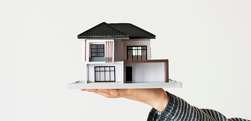 A completed residential building exterior
