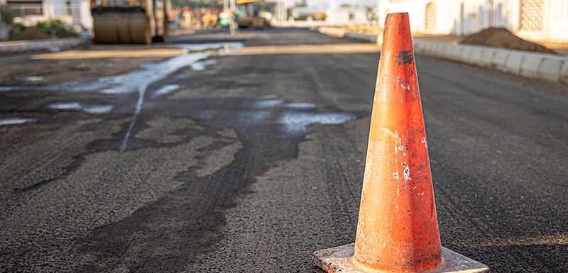 A newly laid road surface